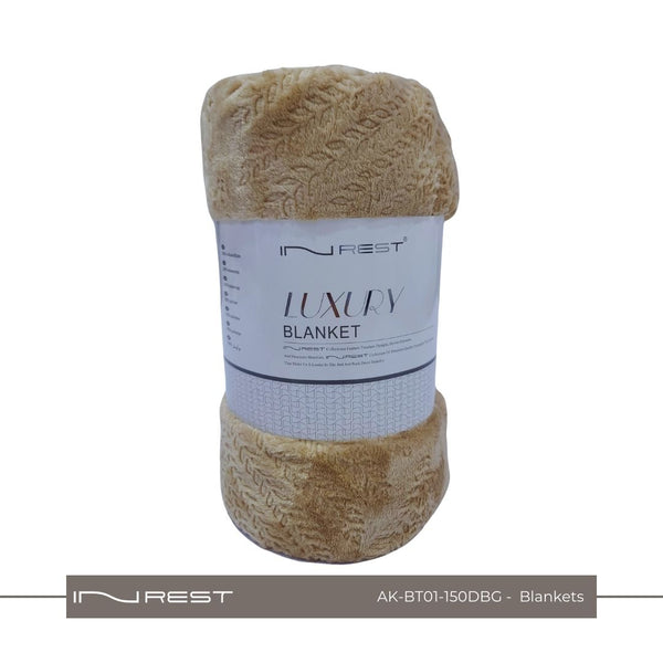 Soft King Blanket  Size 220*150Cm Dark Beige