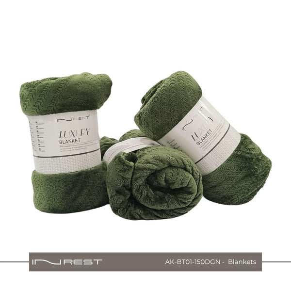 Soft King Blanket  Size 220*150Cm Dark green