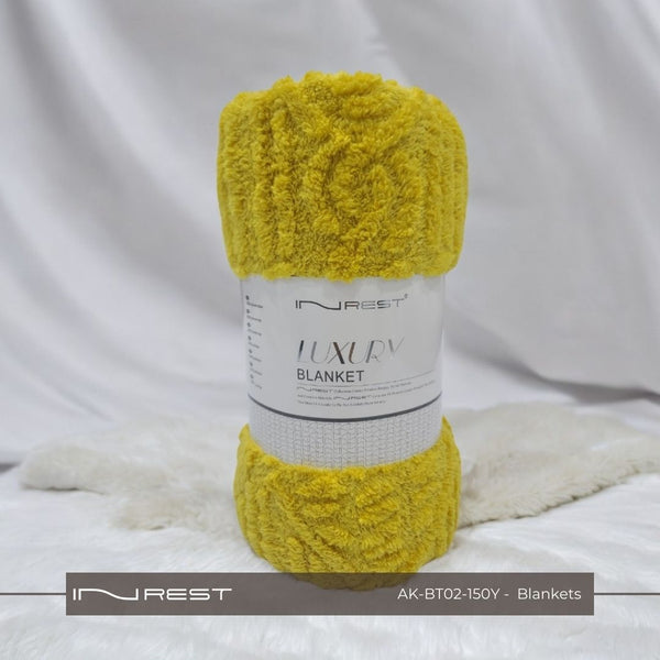 Soft King Fur Blanket  Size 220*150Cm Yellow