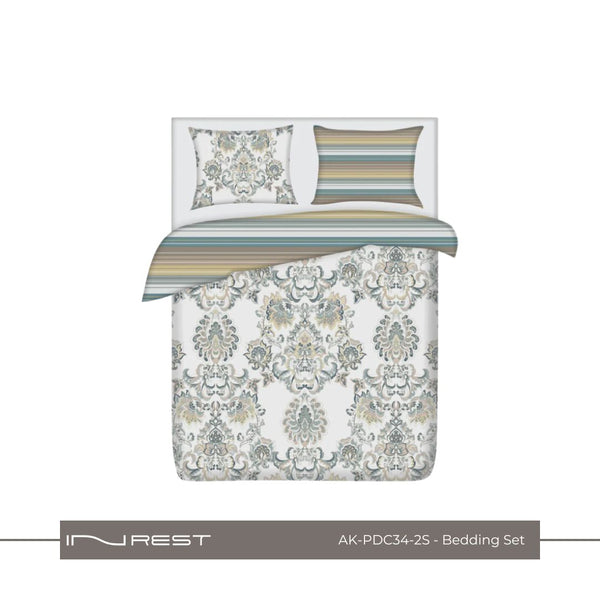 Inrest Cassidy Single Duvet Cover Set (Without Filling) Cotton 100% Queen Size 160x230 cm - 2 Pcs