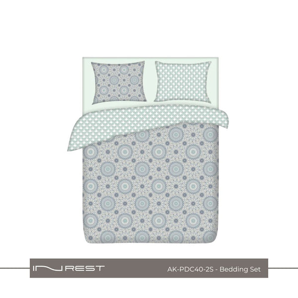 Inrest Cordova Single Duvet Cover Set (Without Filling) Cotton 100% Queen Size 160x230 cm - 2 Pcs