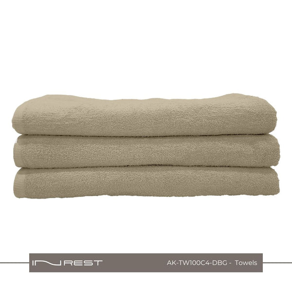 Hotel Towels Dark Biege Color 100% Cotton Size 100*200 Cm - INREST