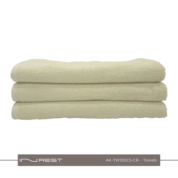 Hotel Towels Creamy Color 100% Cotton Size 100*200 Cm - INREST