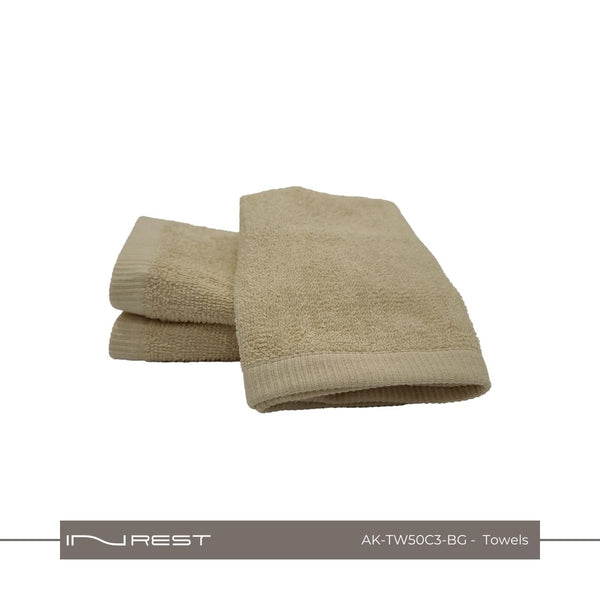 Hotel Towels Beige Color 100% Cotton Size 50*100 Cm - INREST