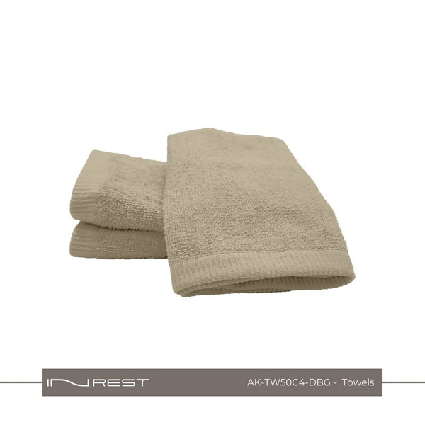 Hotel Towels Dark Biege Color 100% Cotton Size  50*100 Cm - INREST