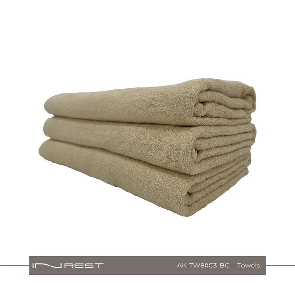 Hotel Towels Beige Color 100% Cotton Size 80*160 Cm - INREST