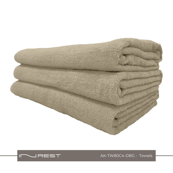 Hotel Towels Dark Biege Color 100% Cotton Size 80*160 Cm - INREST