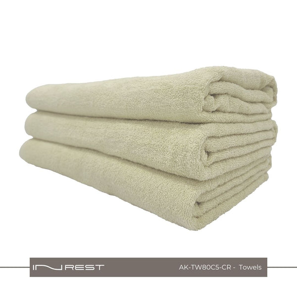 Hotel Towels Creamy Color 100% Cotton Size 80*160 Cm - INREST