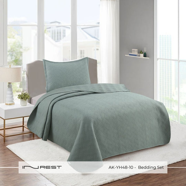 100% Microfibre Single Summer Green Bedding Set - 2 Pieces