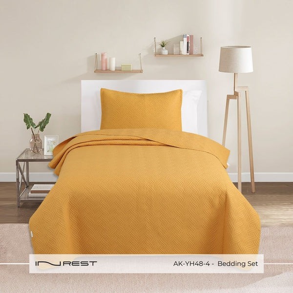 100% Microfibre Single Summer Gold Bedding Set - 2 Pieces