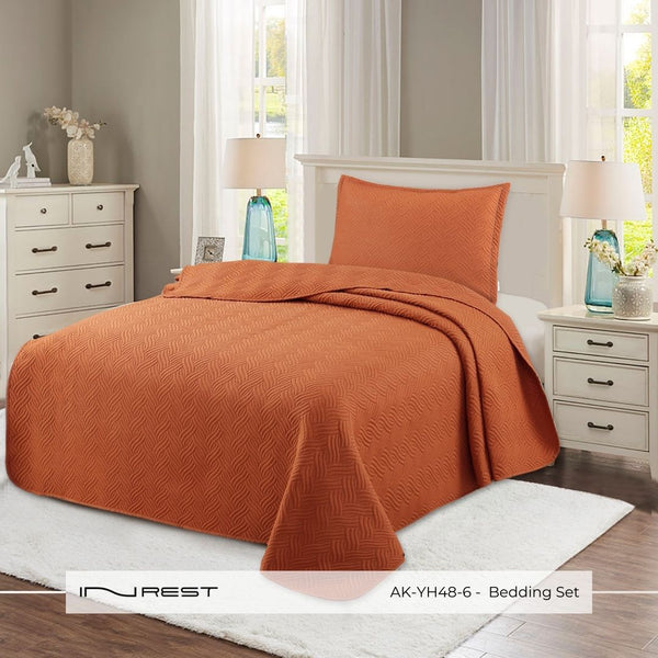 100% Microfibre Single Summer Orange Bedding Set - 2 Pieces