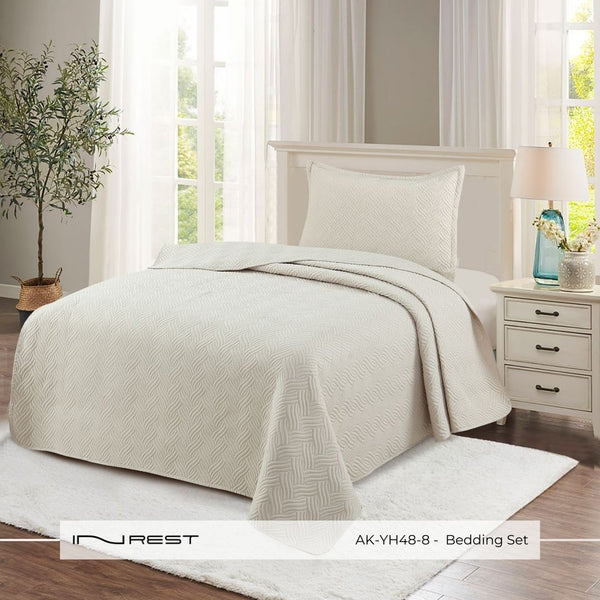 100% Microfibre Single Summer Light Beige Bedding Set - 2 Pieces