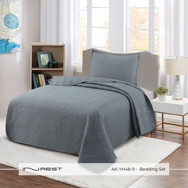 100% Microfibre Single Summer Dark Grey Bedding Set - 2 Pieces