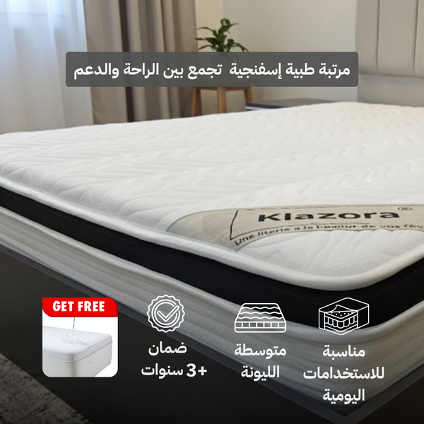 مرتبة سرير ان ريست IR40 فندقية إسفنجية – متوسطة الليونة تجمع بين الراحة والدعم ومعالجة صحياً - متعددة المقاسات